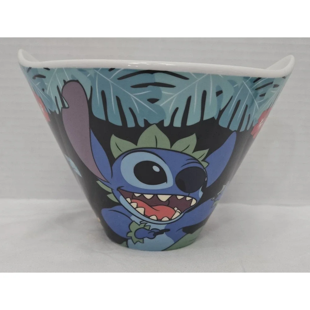 Vintage Disney Lilo & Stitch Ceramic Hawaiian Hula Stitch Ramen Noodle Bowl 4.5